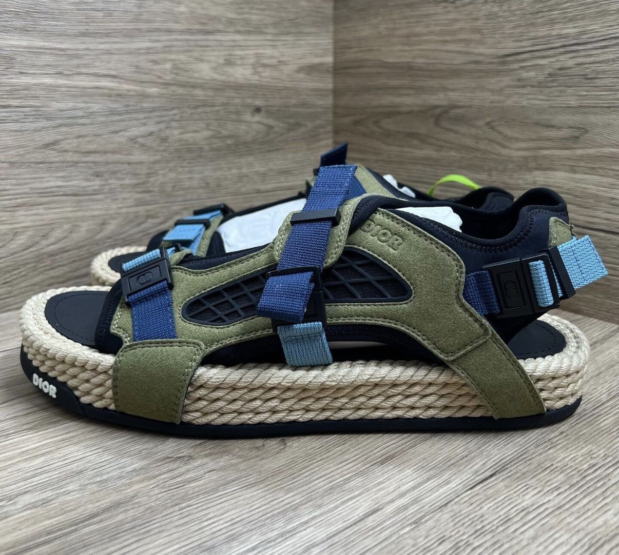 Dior Dior Atlas Black & Green Buckle Sandals J41 Size US 10 / EU 43 - 1 Thumbnail