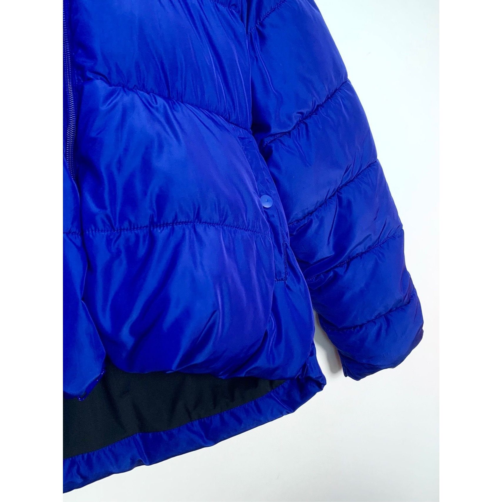 Balenciaga Royal Blue Puffer Jacket With Stand-Up Collar & Z