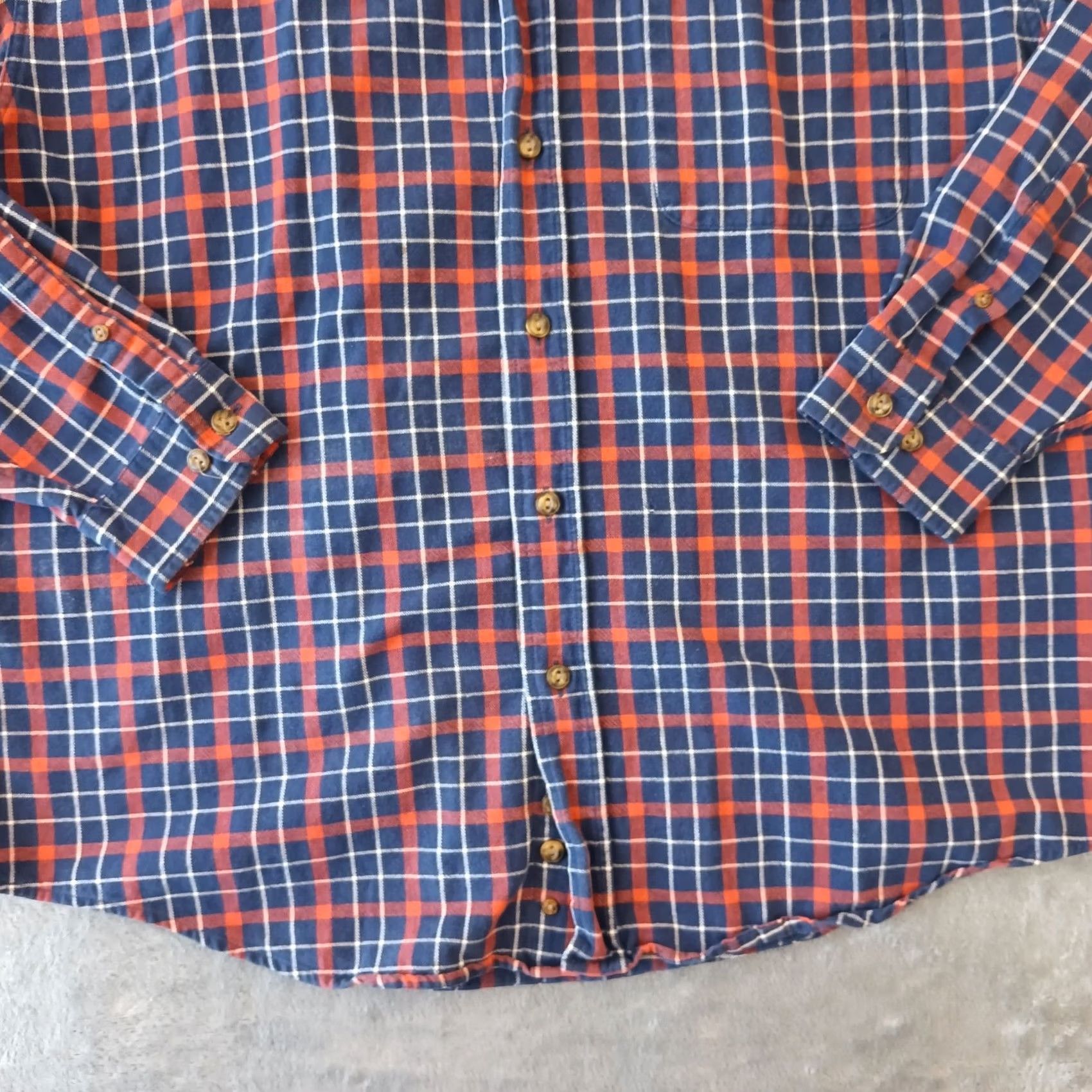 Eddie Bauer Eddie Bauer Mens Large Blue Orange Plaid Long Sleeve Button-Down Cotton Shirt Size US L / EU 52-54 / 3 - 4 Thumbnail