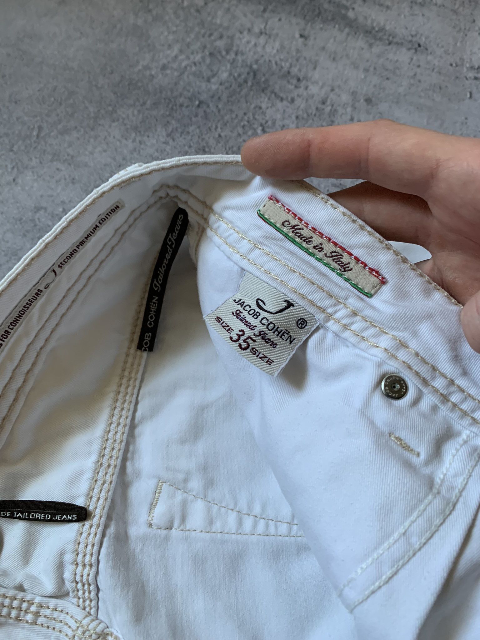 Jacob Cohen Jacob Cohen Pants Men's 35 White Cotton Jeans J688-LOVE Size US 35 - 13 Thumbnail