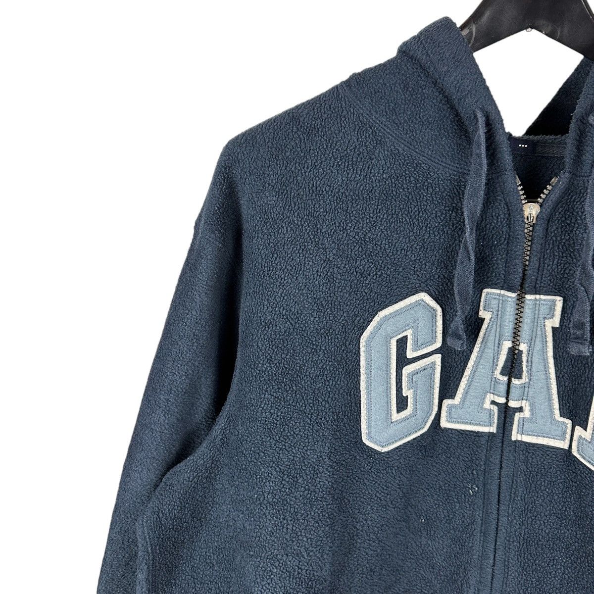 Gap × Vintage Vintage Y2K GAP Blue Fleece Spellout Full Zip Hoodie Size US L / EU 52-54 / 3 - 2 Thumbnail