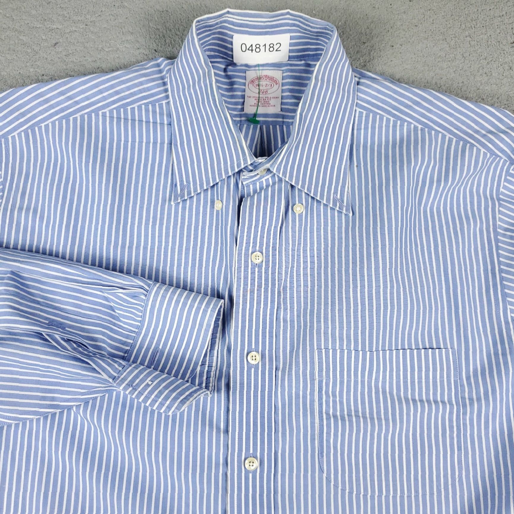 Brooks Brothers Brooks Brothers Shirt Mens 16.5 Blue Striped Dress Button Long Sleeve Size 42R - 2 Thumbnail