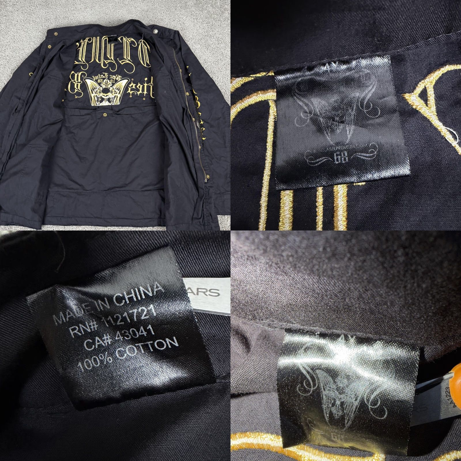Affliction Blac Label Premium Jacket 4X Mens Black Soldier Dies But Once Military Size US XXL / EU 58 / 5 - 8 Thumbnail