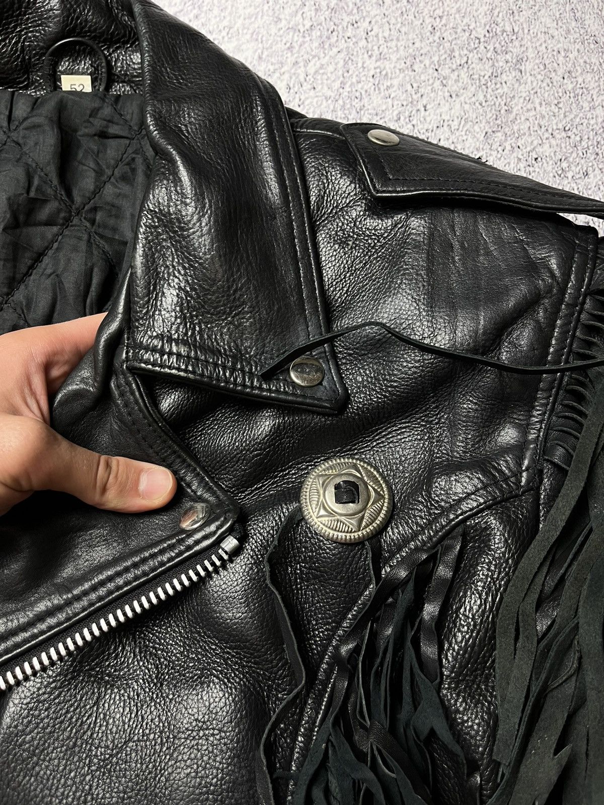 Vintage Vintage Avant Garde Y2k Black Leather Jacket Size US L / EU 52-54 / 3 - 11 Thumbnail