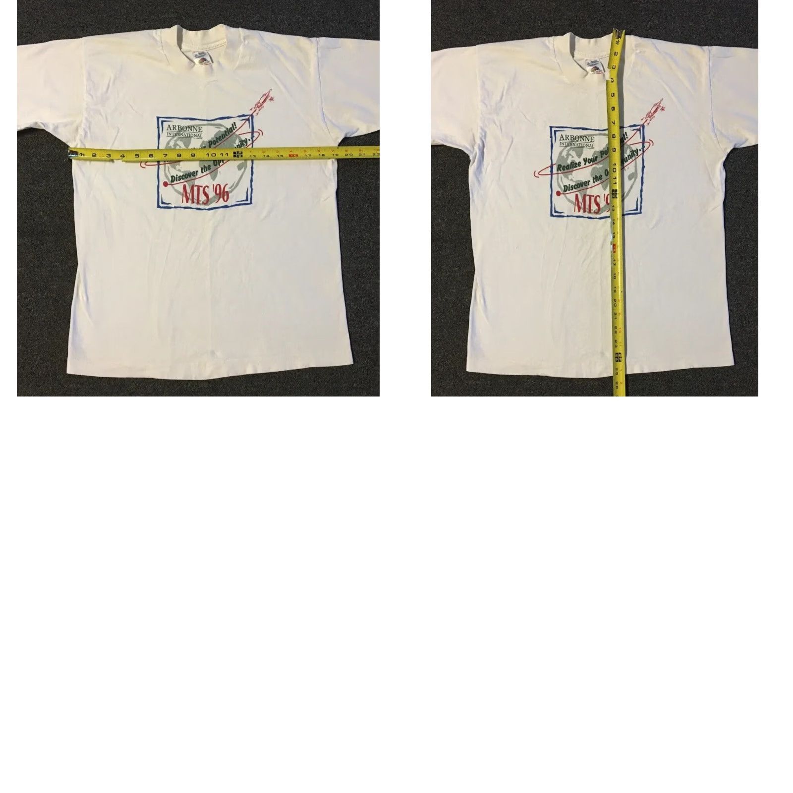Vintage VINTAGE Realize Your Potential 90s T-Shirt Mens S White Grunge Kindness 80s 90s USA Logo Funny Family Friends Size US S / EU 44-46 / 1 - 9 Thumbnail