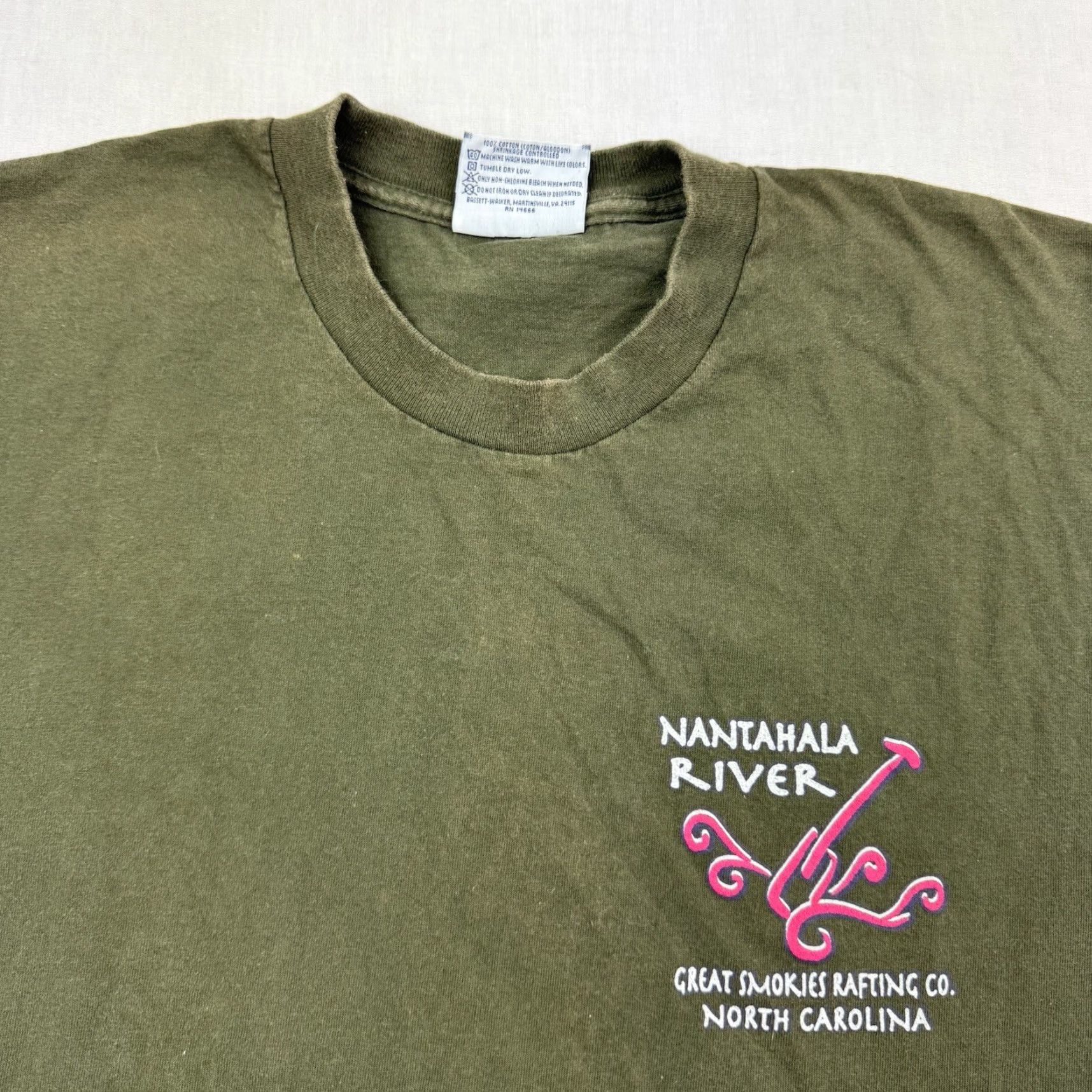 Lee VINTAGE Nantahala River Rafting T Shirt Adult Large Nature Outdoor Whitewater Lee Green Cotton Mens Size US L / EU 52-54 / 3 - 4 Thumbnail