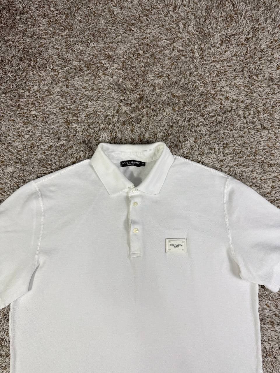 Dolce & Gabbana Dolce & Gabbana Logo Plaque Polo Shirt In White Size US XL / EU 56 / 4 - 2 Thumbnail