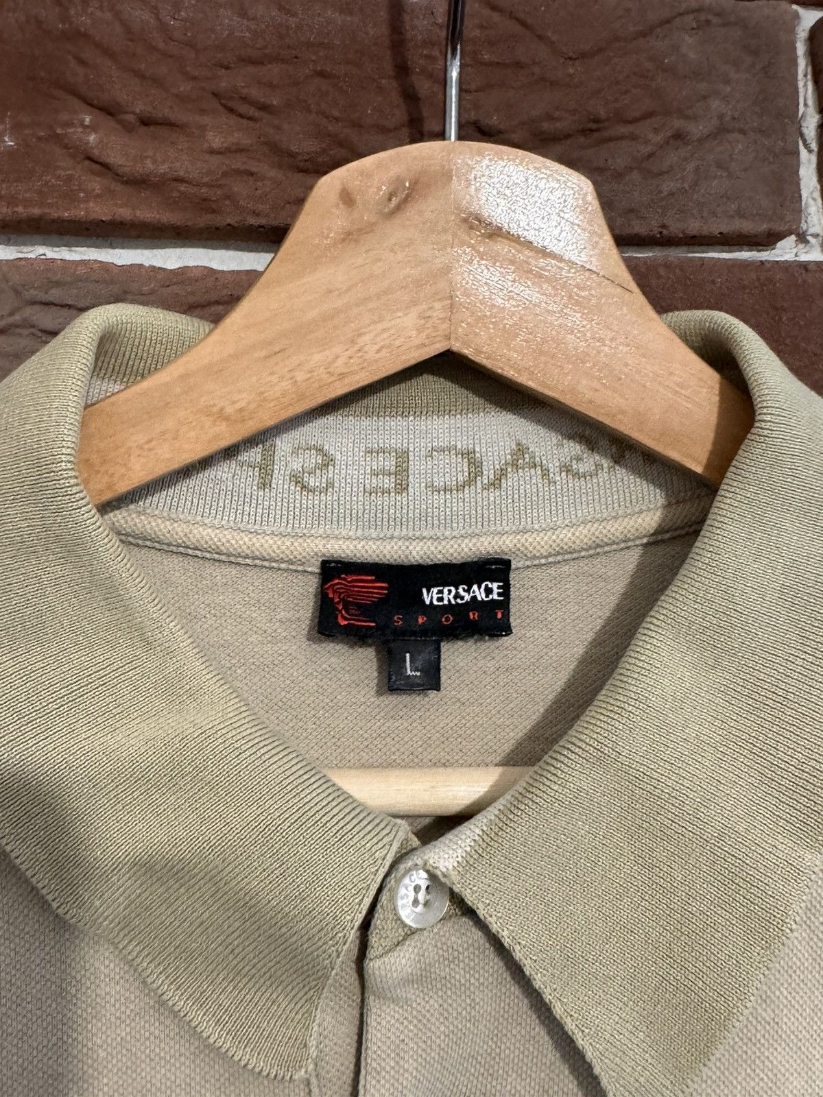 Versace × Versace Jeans Couture × Vintage Vintage Versace Sport Neck Logo Polo Rare Spellout Large Size US L / EU 52-54 / 3 - 5 Thumbnail