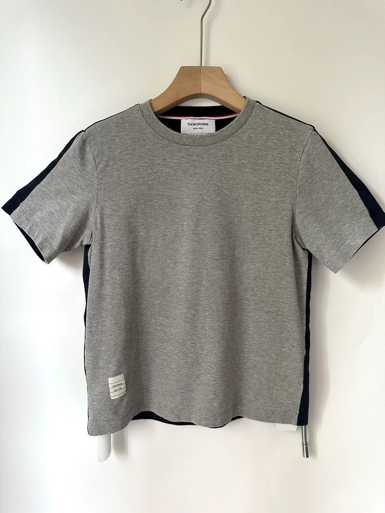 Thom Browne Thom Browne Gray and blue patchwork short sleeves Size US M / EU 48-50 / 2 - 1 Thumbnail
