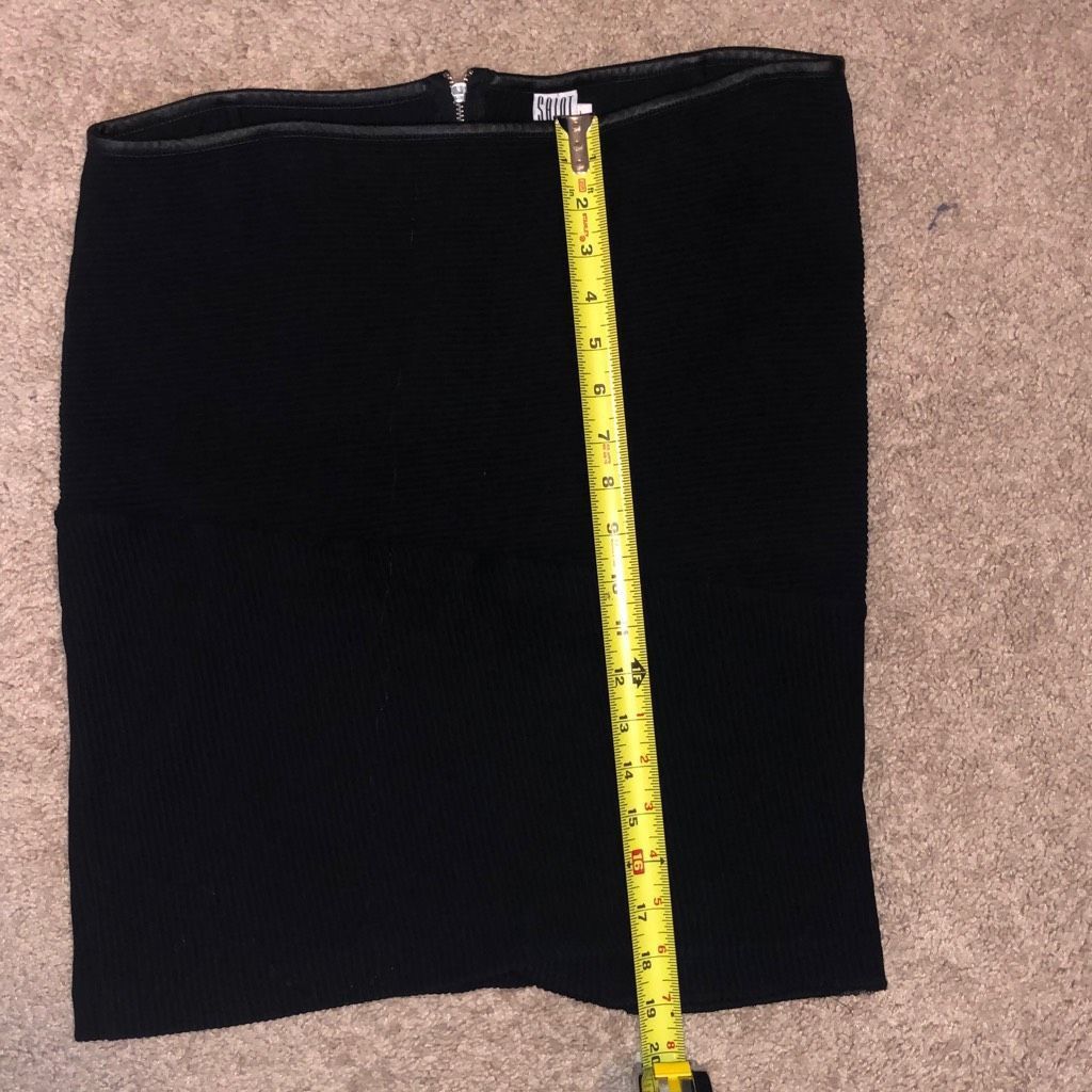 Saint Alfred Saint Tropez Black Ribbed Mini Skirt, Size Large Size 38" / US 16 / IT 52 - 3 Thumbnail
