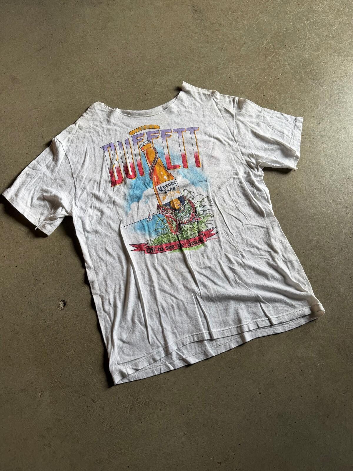 Jimmy Choo Vintage 1989 Jimmy Buffett Corona Lizard Crew Tee Sz L Size US L / EU 52-54 / 3 - 2 Thumbnail