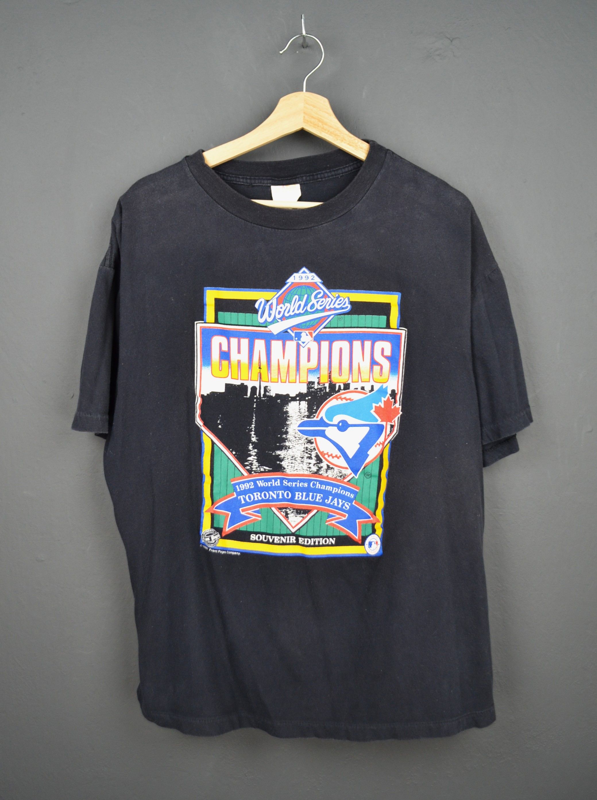 Vintage 1992 Toronto Blue Jays World Series Champions Single Stitch Size US XL / EU 56 / 4 - 1 Thumbnail