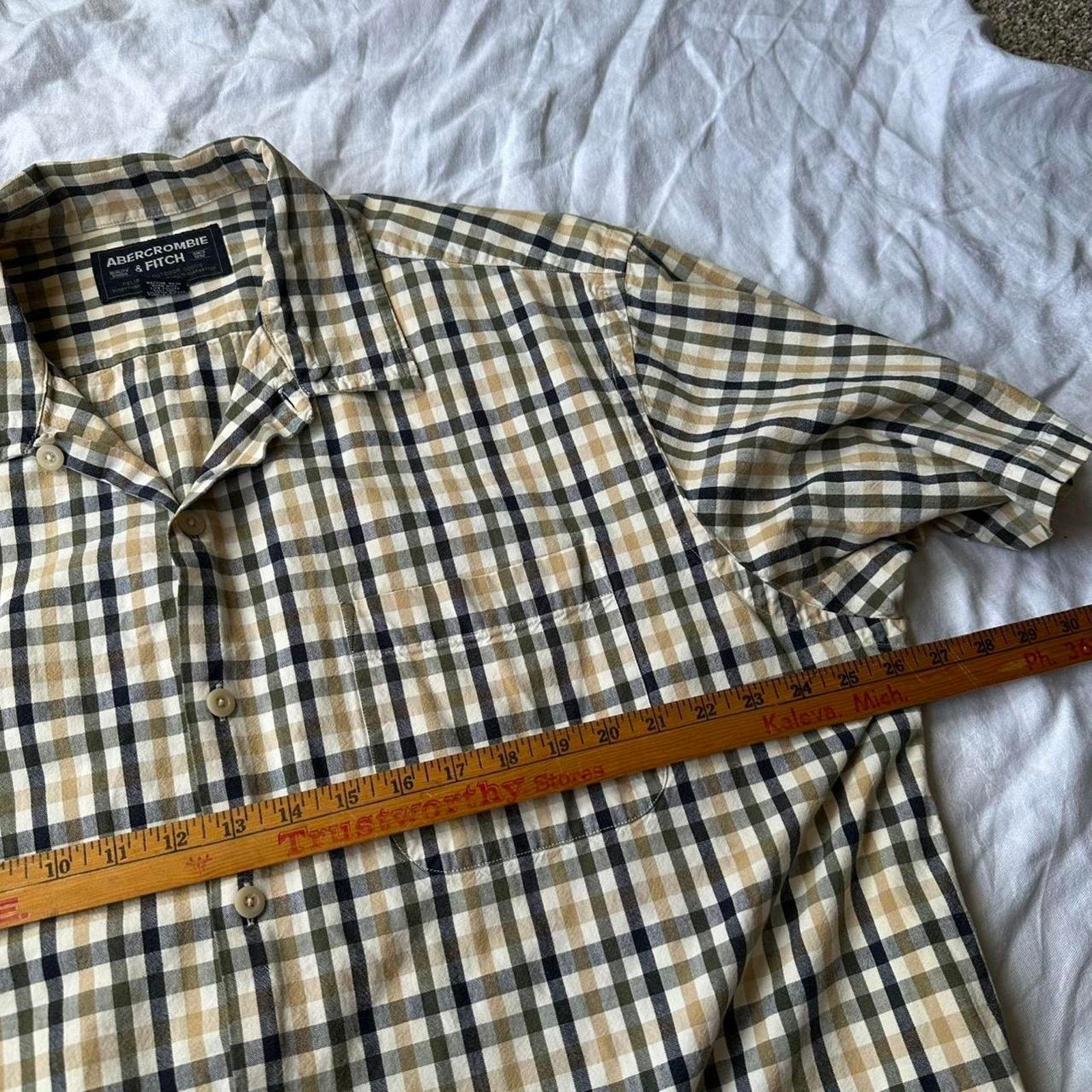 Abercrombie & Fitch × Vintage Vintage 00s Abercrombie & Fitch Plaid Button Up Short Sleeve Size US XL / EU 56 / 4 - 5 Thumbnail