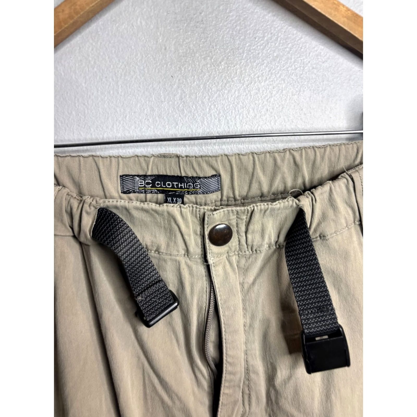 Vintage BC Clothing Cargo Pants Mens 38x30 Beige Zip Off Convertible Hiking Travel Belted Outdoor Size US 36 / EU 52 - 3 Thumbnail