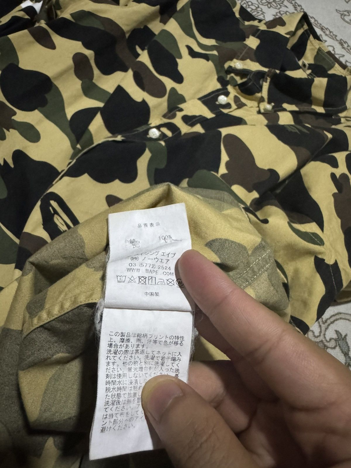 Bape OG A Bathing Ape 1st Camo BD L/S Spellout Shirt Size US XL / EU 56 / 4 - 10 Thumbnail