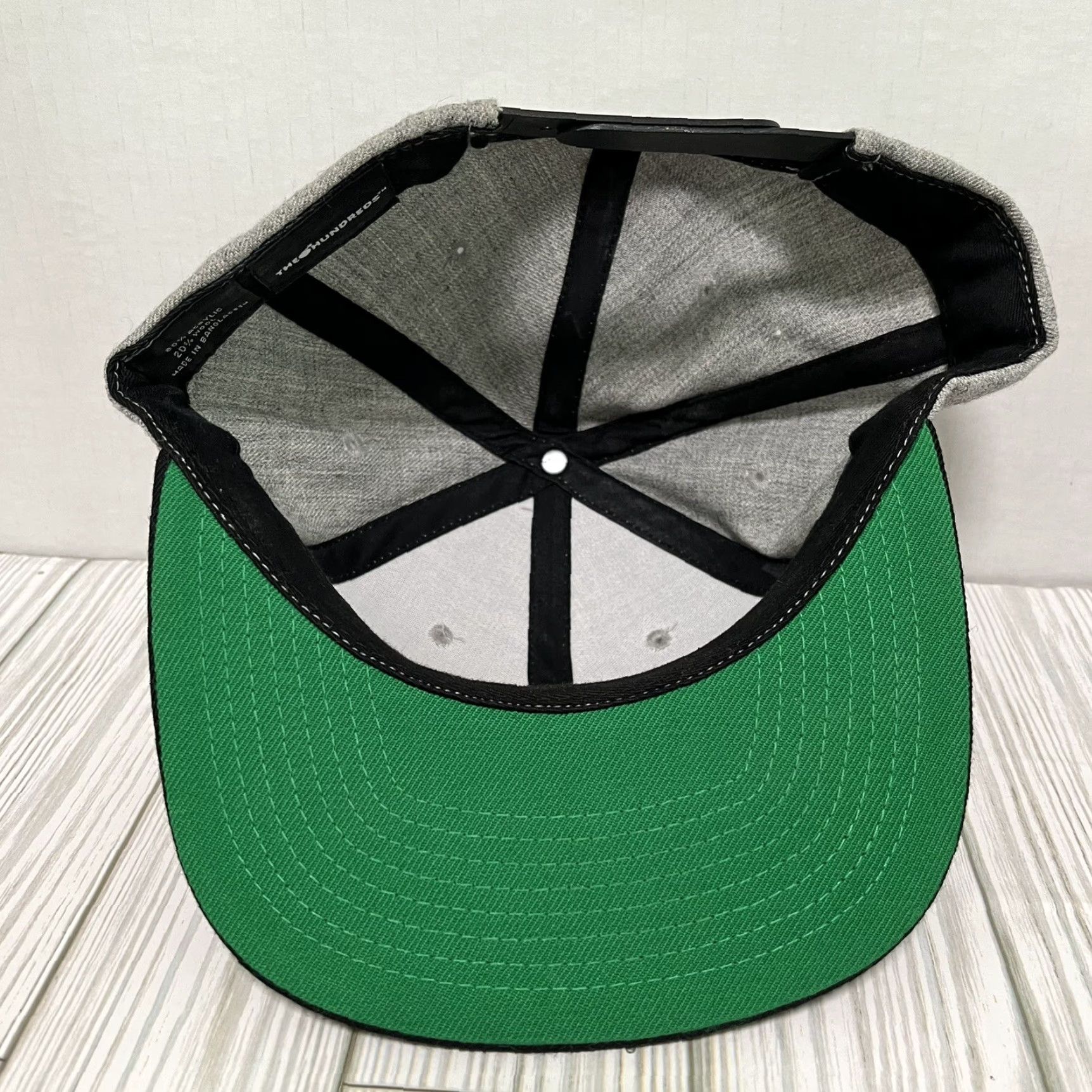 The Hundreds VINTAGE The Hundreds Hat Cap Snap Back Gray Yellow Script Green Under Brim Size ONE SIZE - 6 Thumbnail