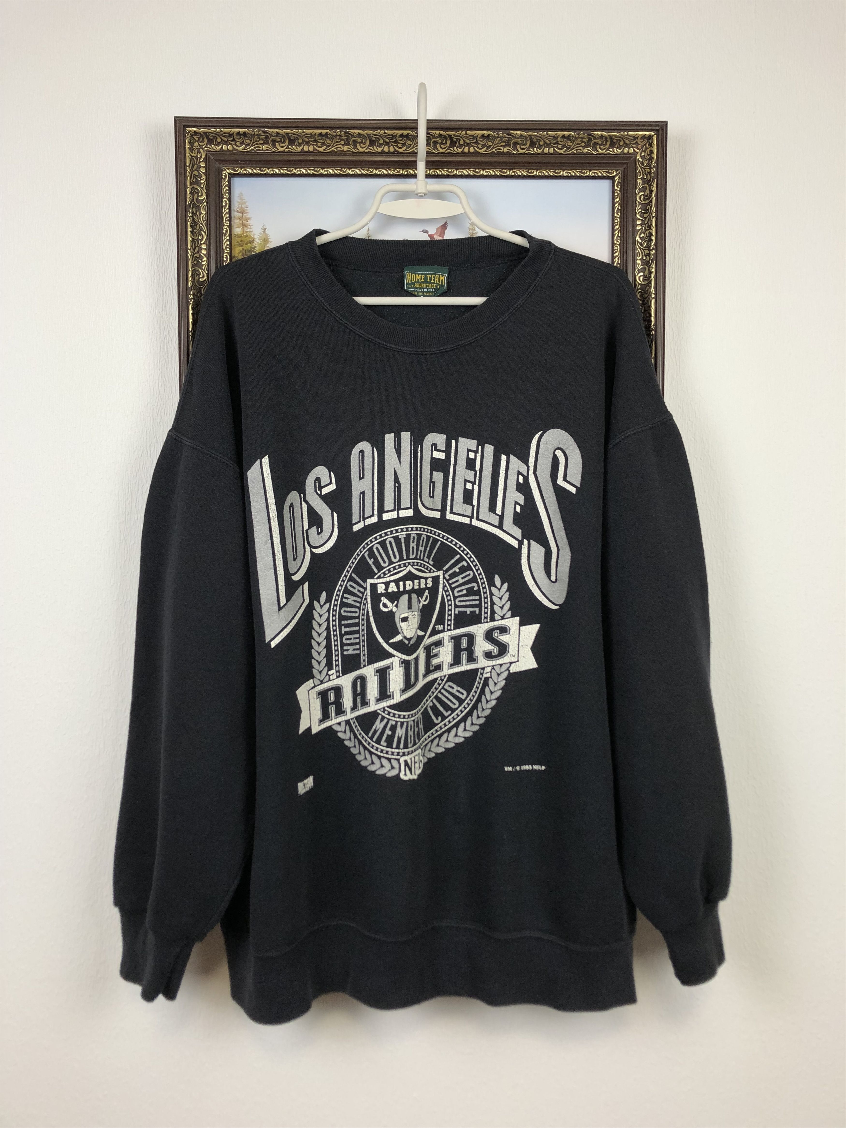 Vintage 90s Los Angeles Raiders Sweatshirt RAre Crewneck Short 