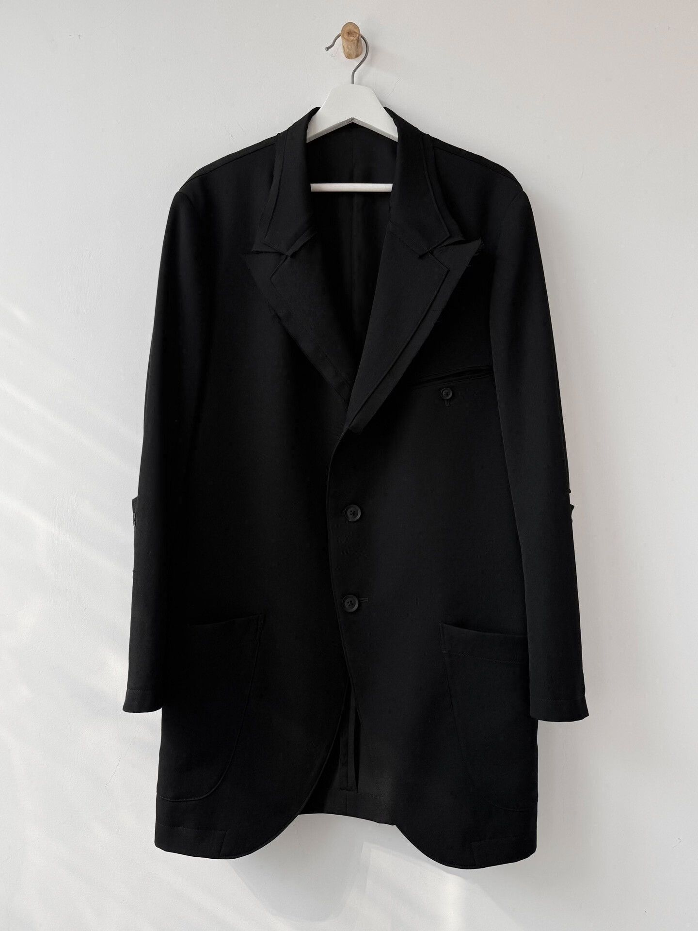 Yohji Yamamoto Yohji Yamamoto Black Gaba Wool Jacket Size US M / EU 48-50 / 2 - 1 Thumbnail