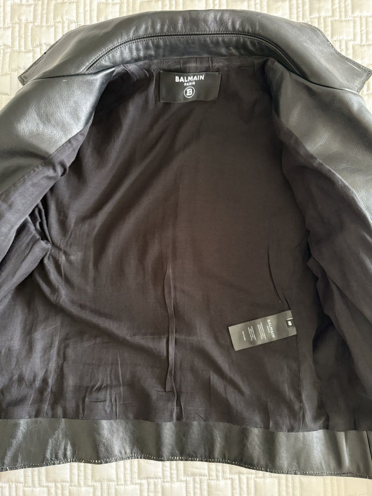 Balmain Balmain black aged leather biker jacket size 48 Size US M / EU 48-50 / 2 - 3 Thumbnail