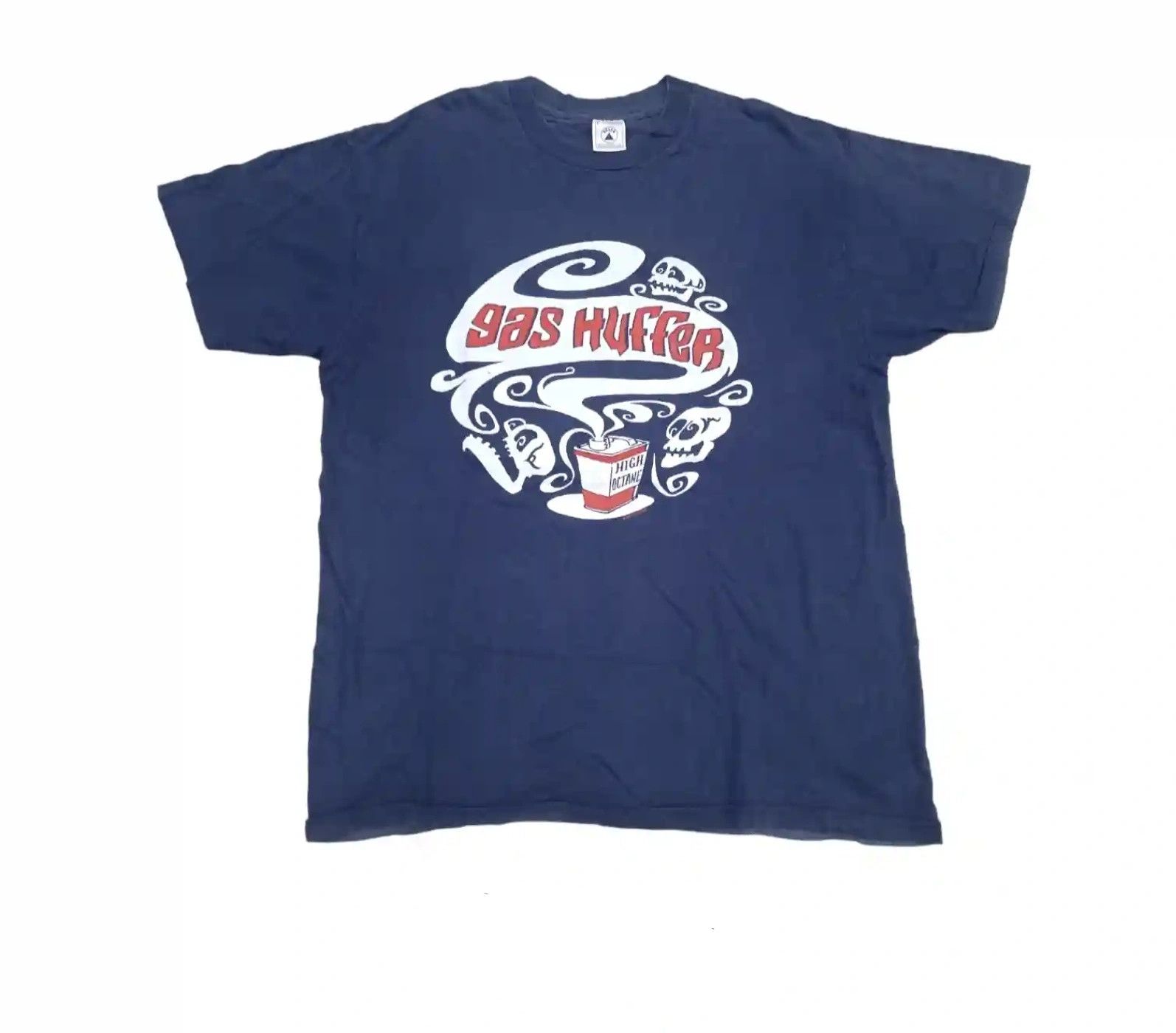 image of Band Tees x Vintage 90's Gas Huffer T-Shirt Garage Rock in Navy, Men's (Size Large)