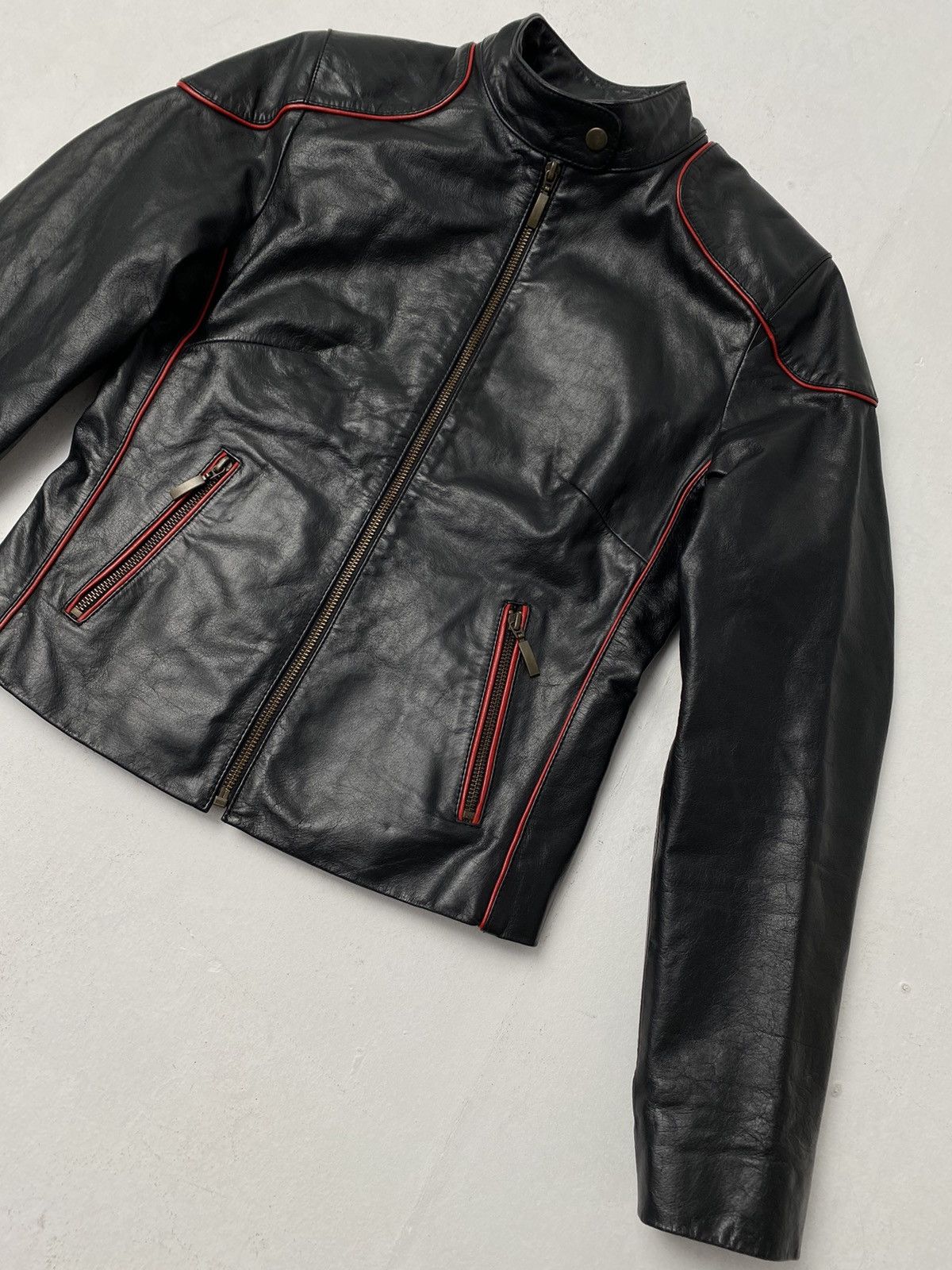 Other Vintage leather jacket SOFT GLASS racing style Size S / US 4 / IT 40 - 9 Thumbnail