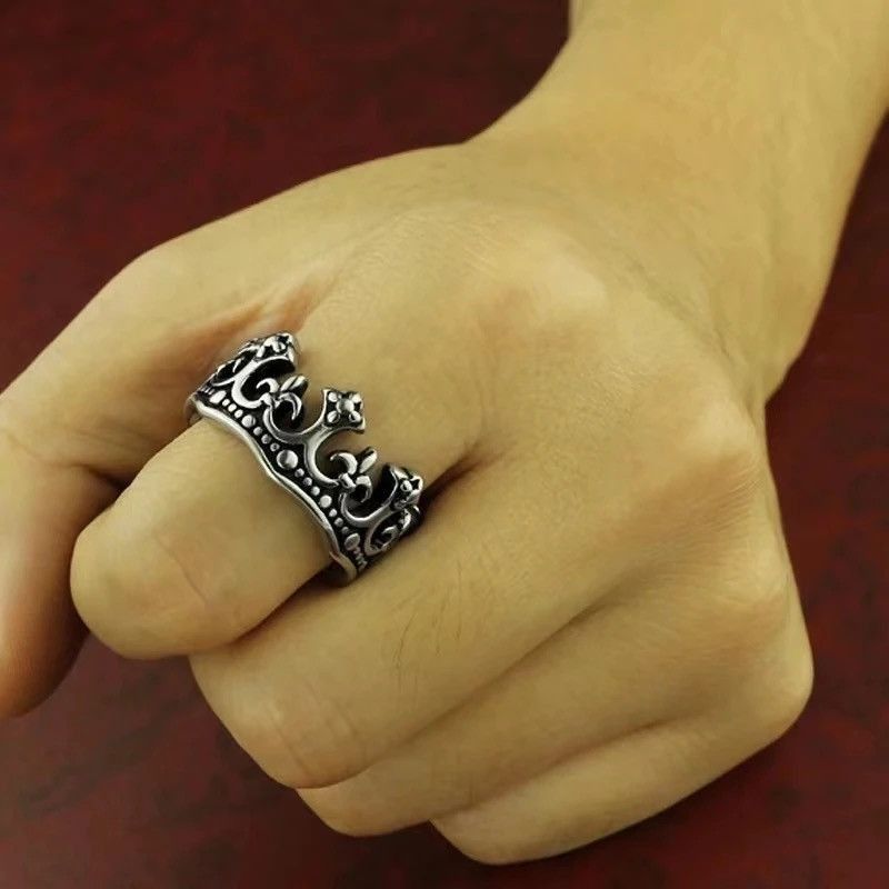 Jewelry Retro Crown King Ring ( size 7 to 14 ) Size ONE SIZE - 1 Thumbnail