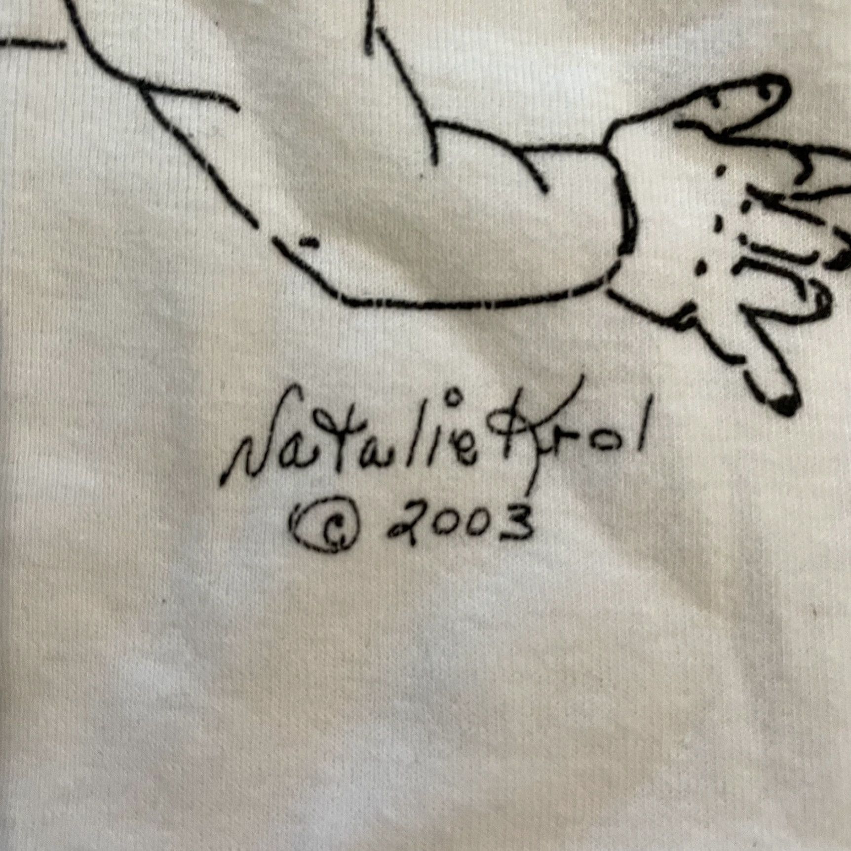 Vintage Natalie Krol White V-Neck Graphic Tee Womens L White V-Neck T-Shirt Size L / US 10 / IT 46 - 5 Thumbnail