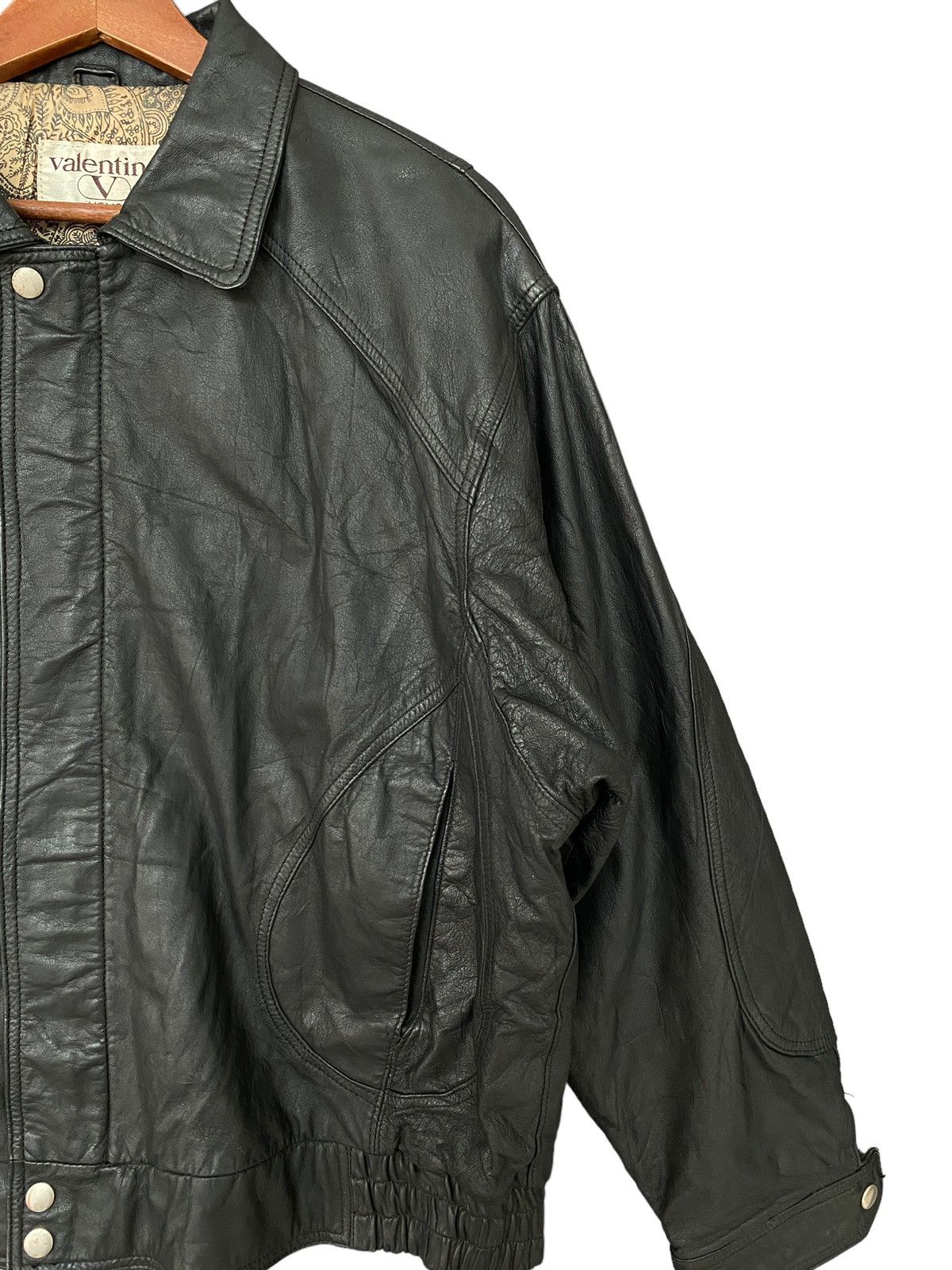 Valentino Vintage Valentino Uomo Leather Jacket 1990s Size US M / EU 48-50 / 2 - 3 Thumbnail