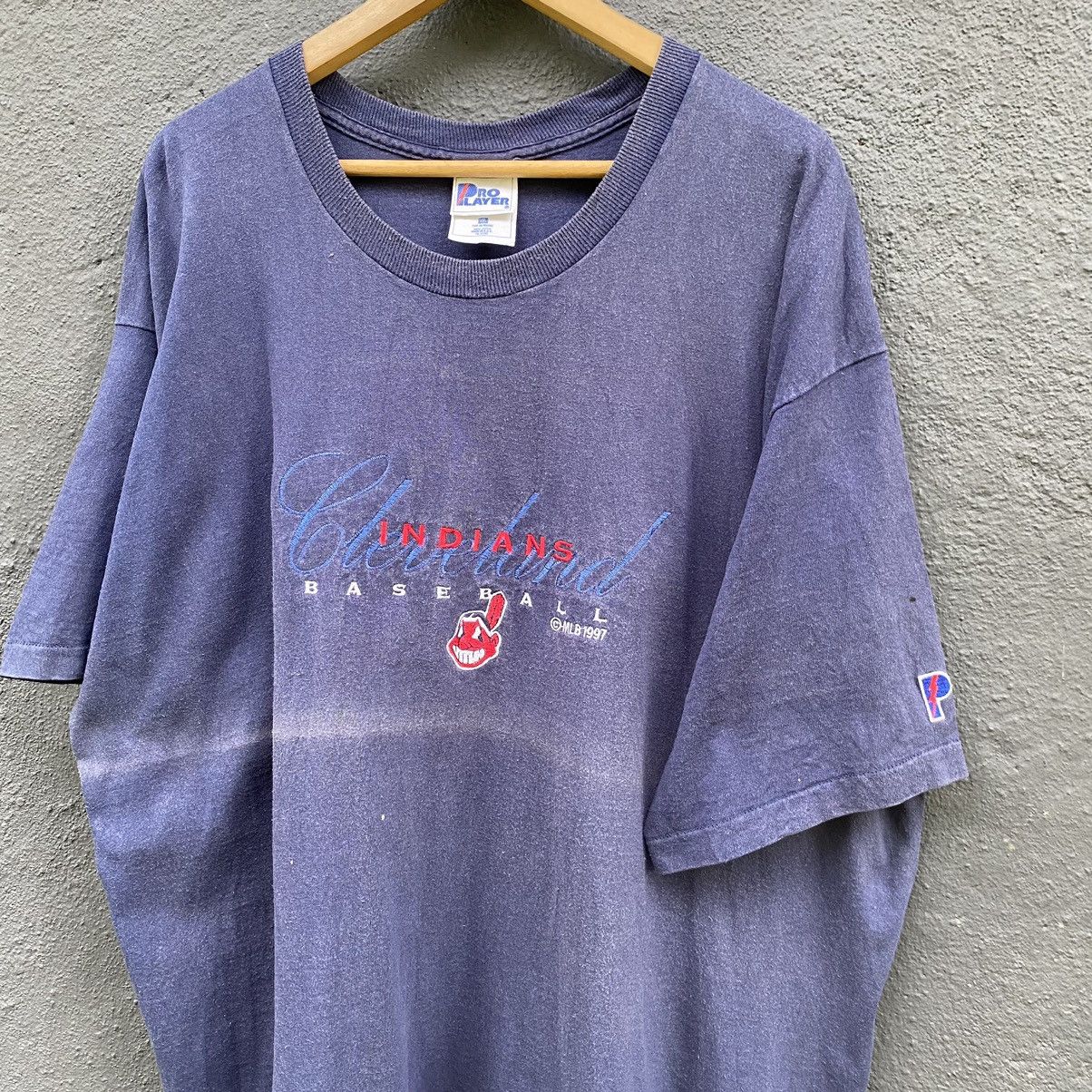 MLB Thrashed Faded Vintage 90s Cleveland Indians MLB Tee Size US XXL / EU 58 / 5 - 2 Thumbnail