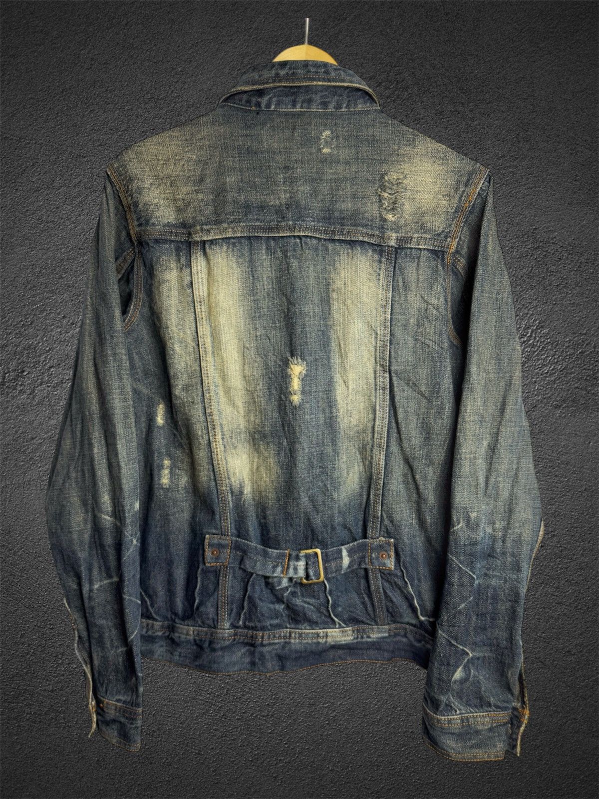 Hysteric Glamour × If Six Was Nine × Japanese Brand Distressed Buckle Back Washed Nero Type 2 Denim Jacket Size US M / EU 48-50 / 2 - 2 Thumbnail