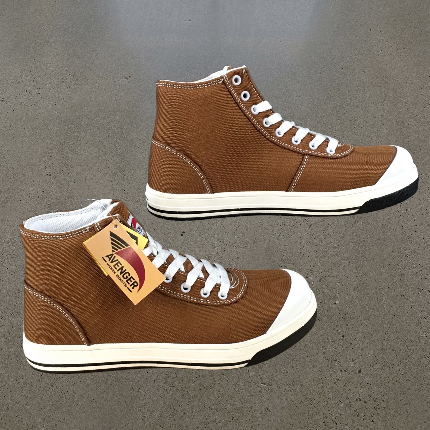 Avenger Blade Mens Work Boots 7.5 Ankle Brown Comfort Casual Canvas New, Men's