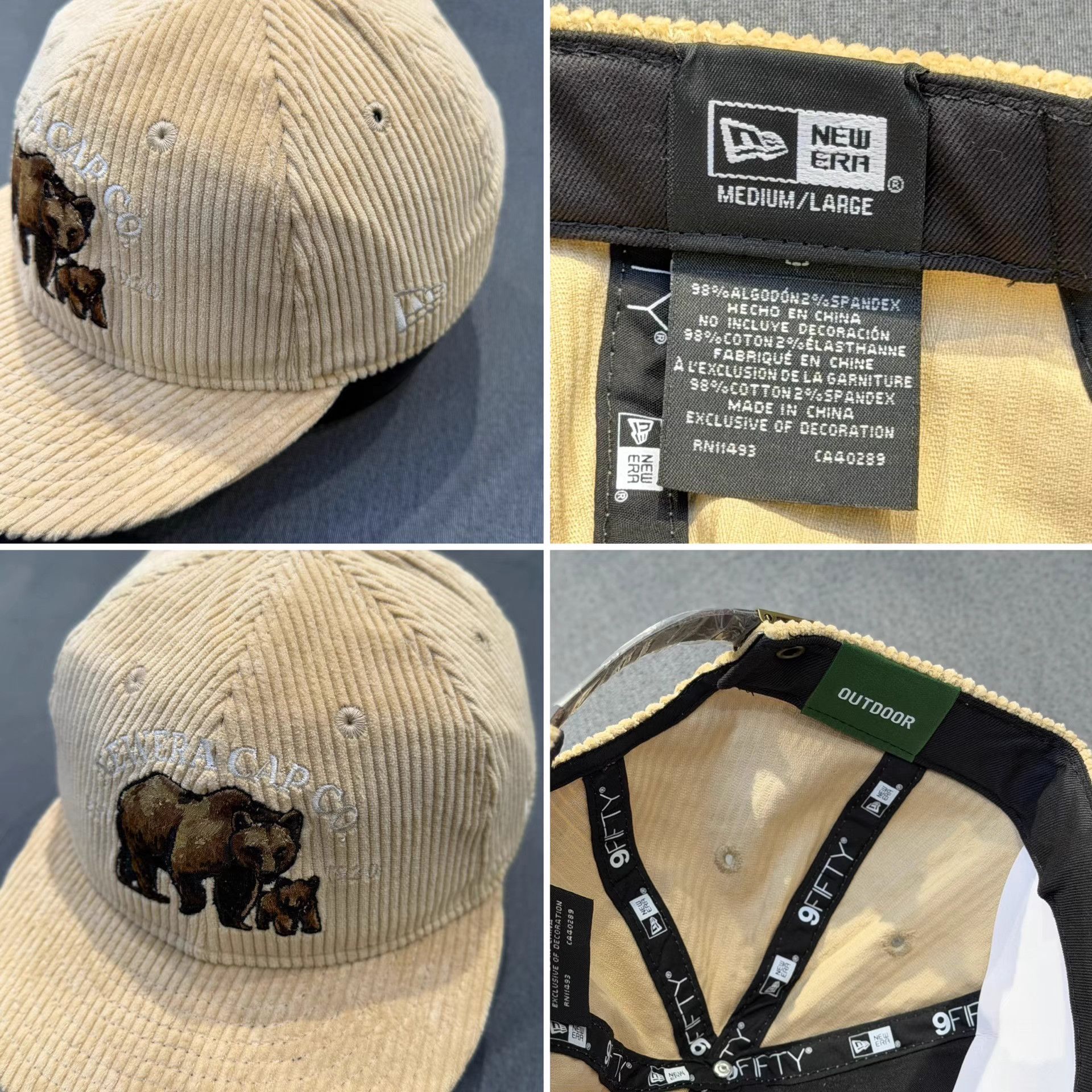 New Era New Era Corduroy Flat Brim Cap。 Q5 Size ONE SIZE - 2 Thumbnail
