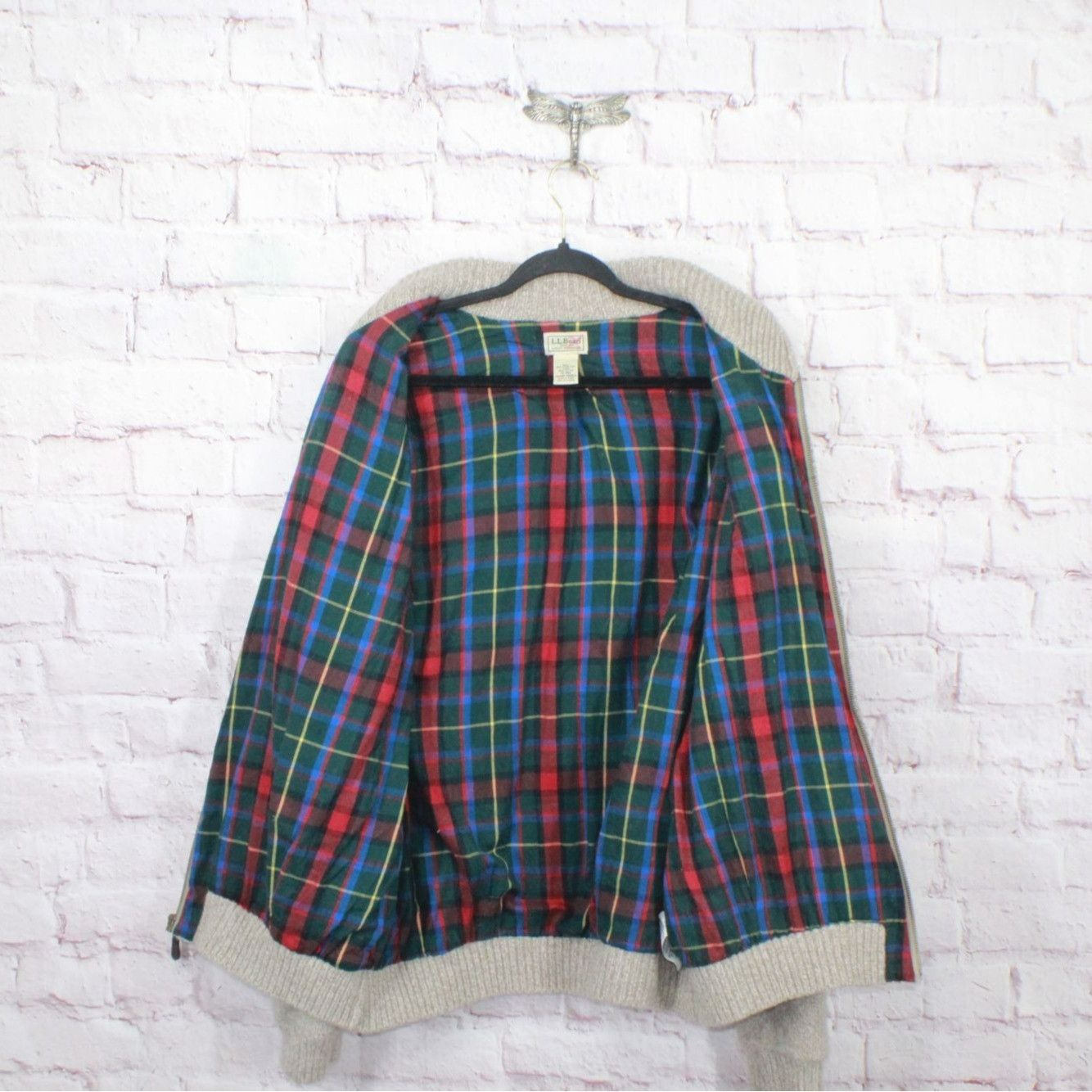 L.L. Bean LL Bean Men's Ragg Wool Sweater Full Zip Flannel Lined Size US XL / EU 56 / 4 - 10 Thumbnail