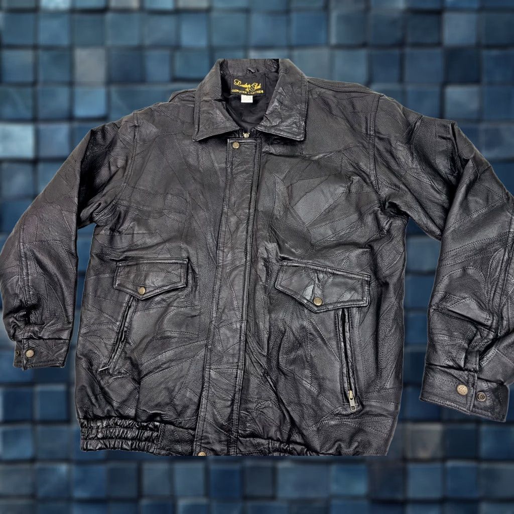 Vintage VINTAGE Leather & Soul Men's Genuine Leather Moto Bomber Jacket Jacket XXL Black Lined 80s 90s Motorcycle Biker Mens Size US XXL / EU 58 / 5 - 1 Thumbnail