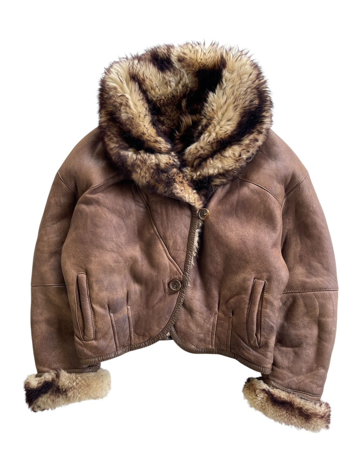Vintage Vintage Sheepskin Real Fur Waist Jacket Size US M / EU 48-50 / 2 - 2 Thumbnail