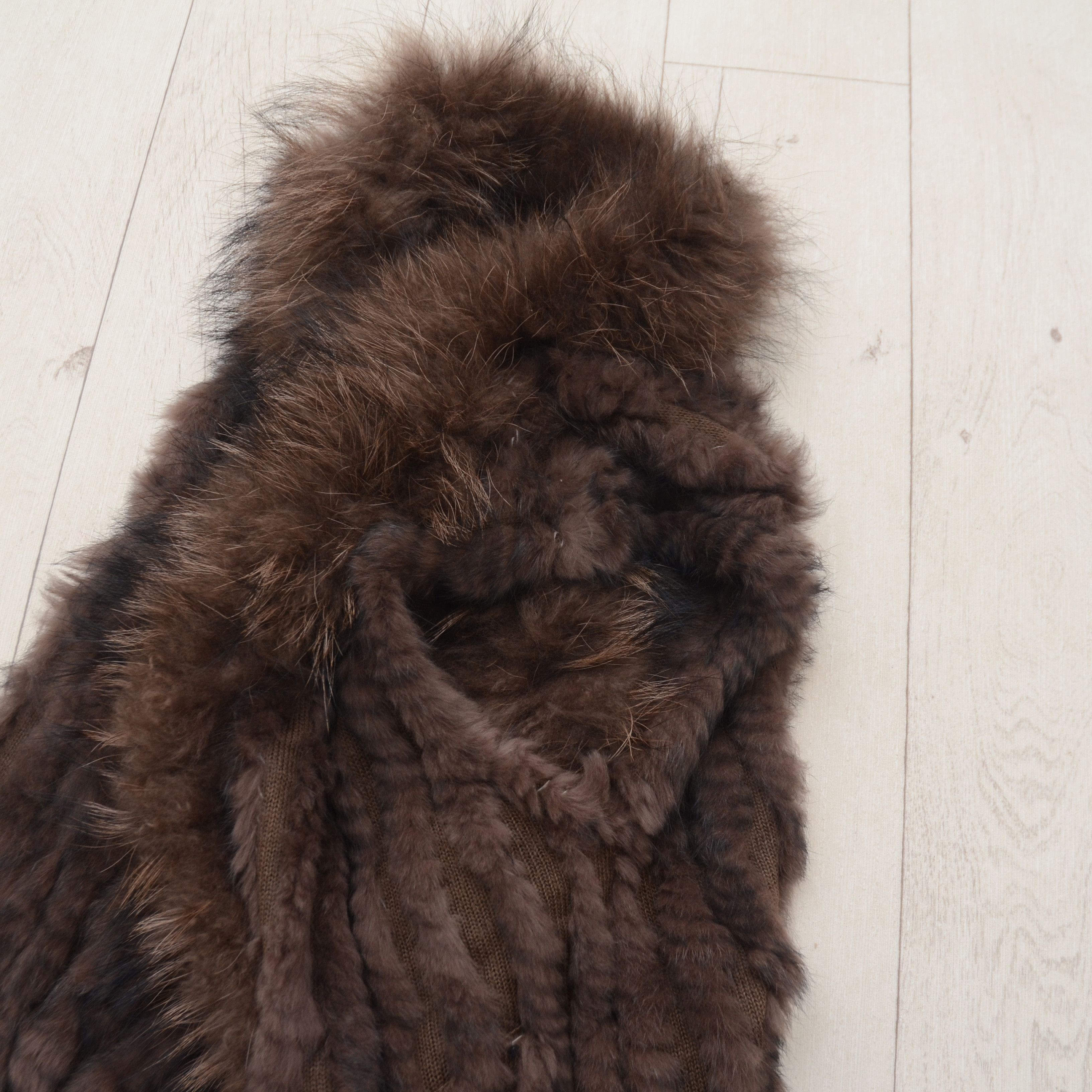 Vintage Oakwood Sleeveless Hooded Rabbit Fur Vest Y2K Avant-Garde Size L / US 10 / IT 46 - 12 Thumbnail