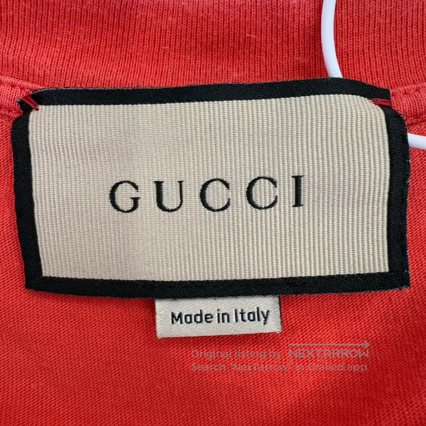 Gucci Guicci Orange letter-print round-neck short-sleeved T-shir Size US L / EU 52-54 / 3 - 3 Thumbnail