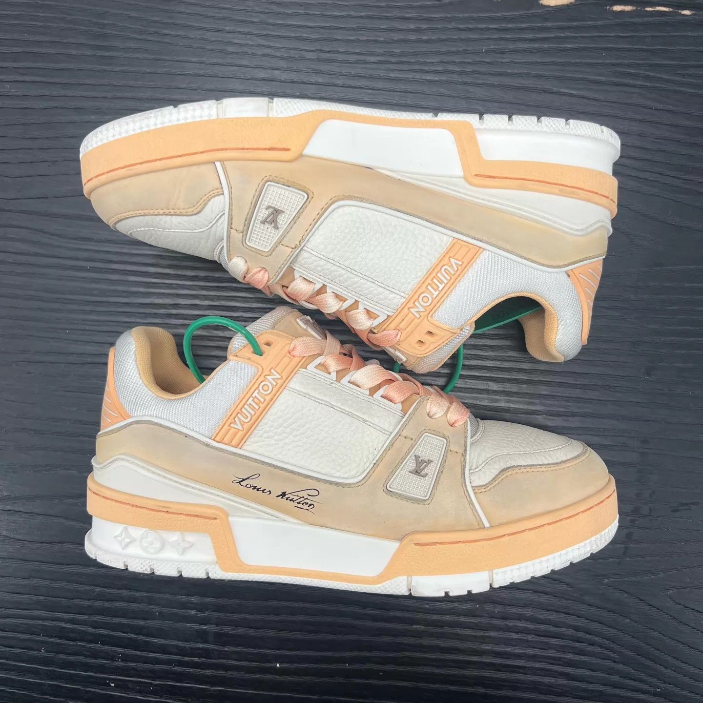 Louis Vuitton LV Trainer Orange/White Sneakers 36.5 (Like New) Size US 6 / IT 36 - 2 Thumbnail
