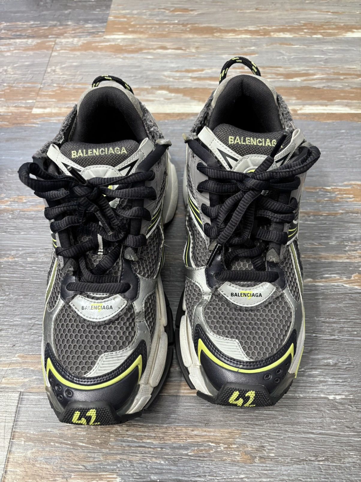 Balenciaga Balenciaga Runner Grey Yellow Size US9/EU42 Size US 9 / EU 42 - 4 Thumbnail