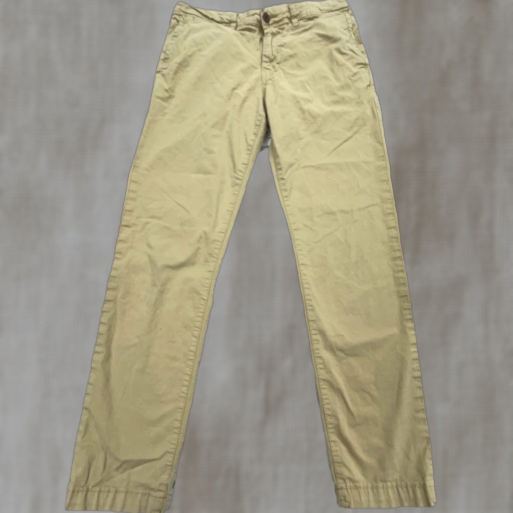 American Eagle Outfitters American Eagle Pants Men Slim Fit Chino 5-Pocket Beige Cotton Casual 28x30 Slant Logo Vintage? No. Size US 28 / EU 44 - 1 Thumbnail