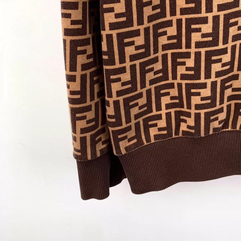 Fendi FENDI Brown Logo Letter Printed Cotton Hooded Embroidered Size M / US 6-8 / IT 42-44 - 4 Thumbnail