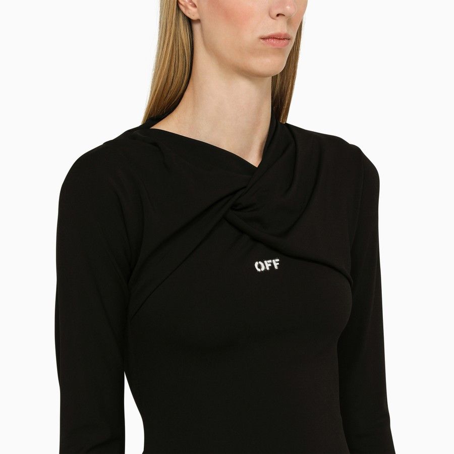 Off-White o1d2blof0924 Draped Dress in Black Size XS / US 0-2 / IT 36-38 - 4 Thumbnail