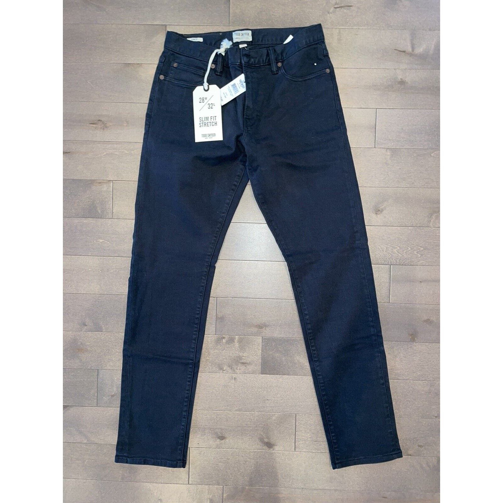 image of Todd Snyder 5 Pocket Slim Dyed Night Stretch Pants 28W 33L in Black, Men's