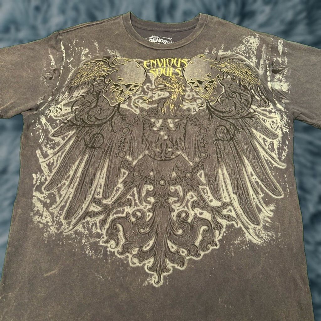 Vintage VINTAGE Y2K Envious Souls MMA Skull Wings Grunge Punk Hip Hop VTG Shirt Mens XL Gray Size US XL / EU 56 / 4 - 1 Thumbnail