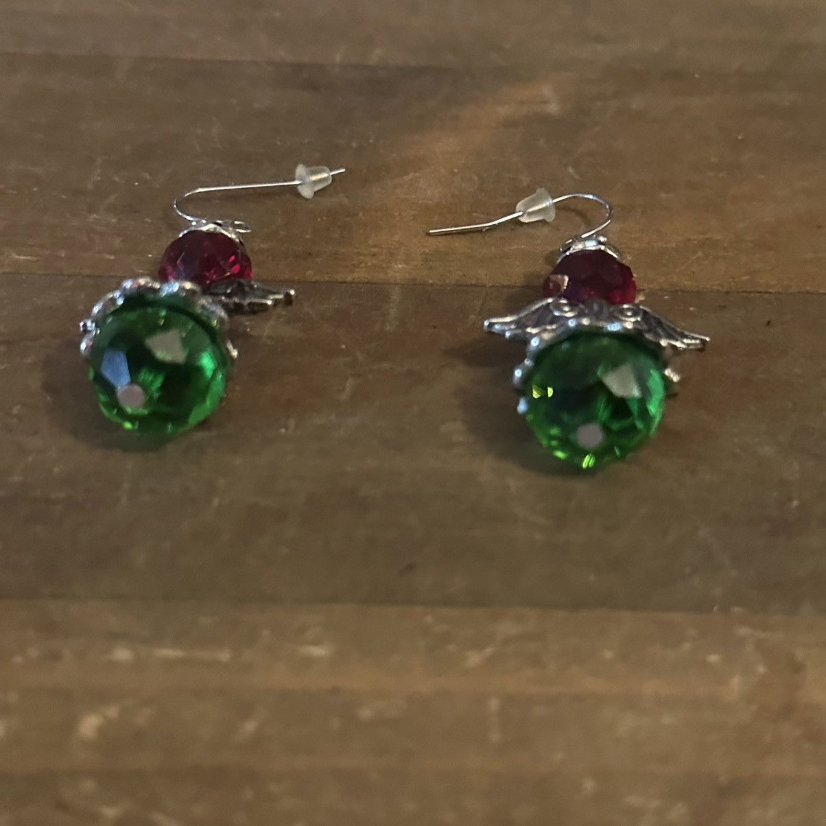 Other Red and green gemstone Christmas angel dangle earrings Size ONE SIZE - 3 Thumbnail