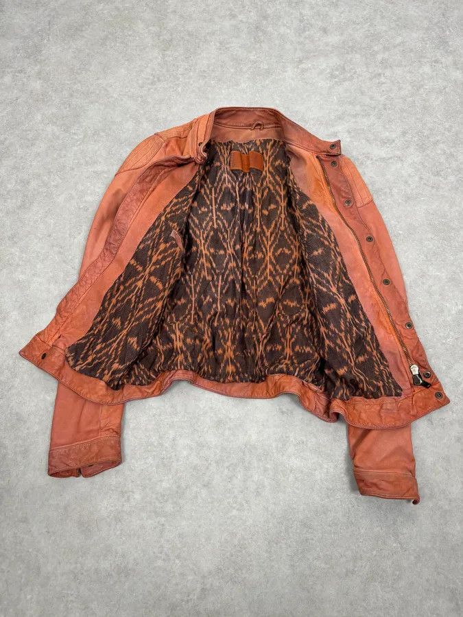 Giorgio Brato Giorgio Brato Eroded Orange Leather Jacket Size US S / EU 44-46 / 1 - 9 Thumbnail
