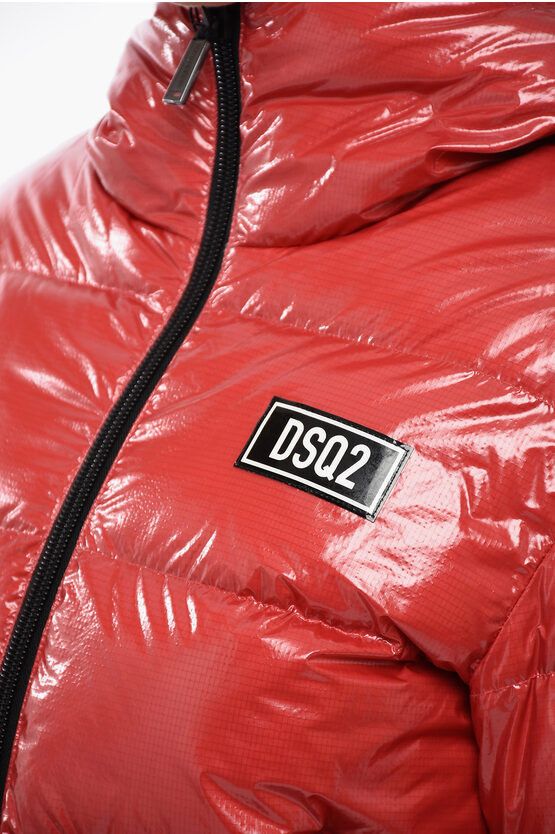 Dsquared2 og1mm0624 Varnish Effect Down Jacket in Red Size M / US 6-8 / IT 42-44 - 3 Thumbnail