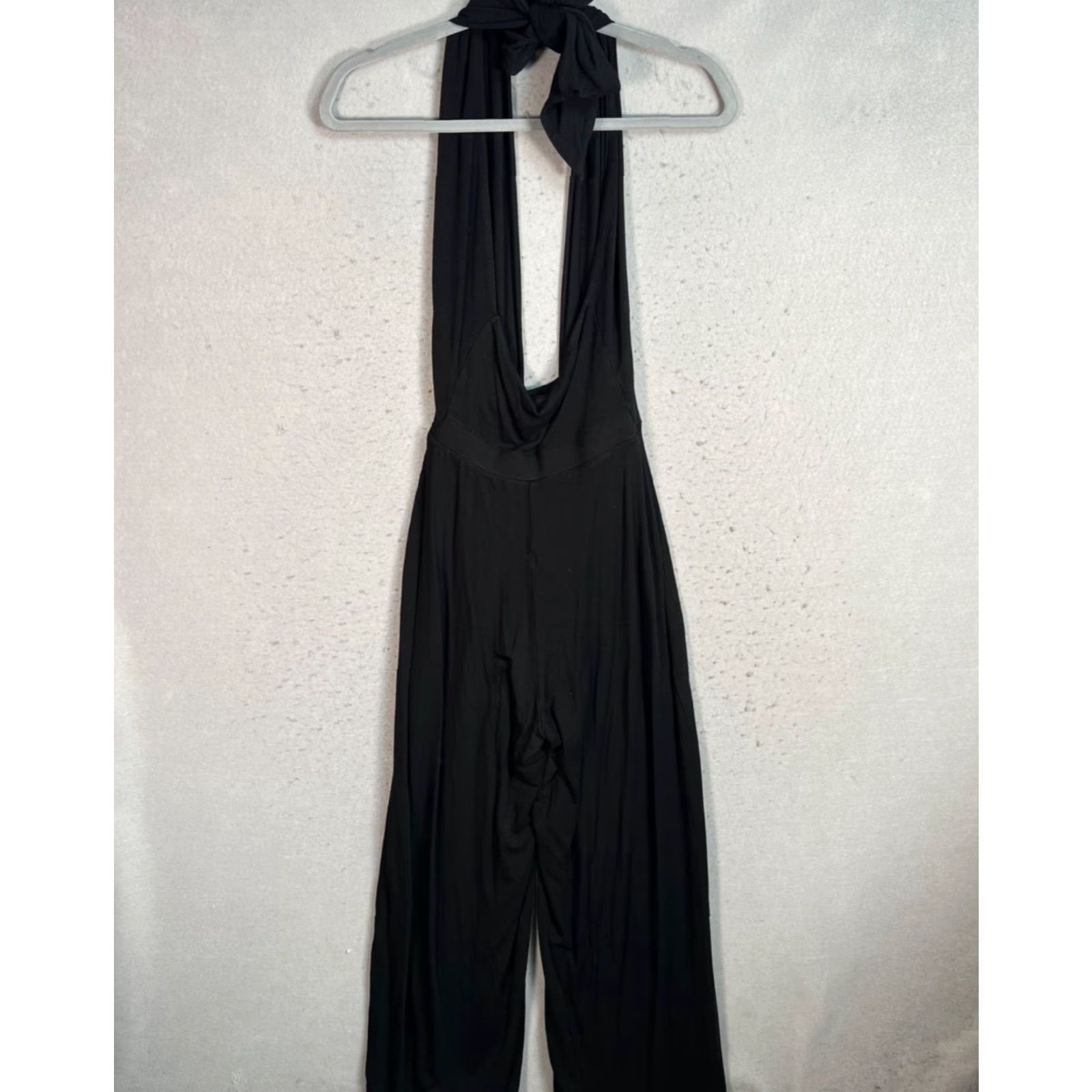 Asos ASOS Black Halter Jumpsuit Womens Size 0 Viscose One-Piece Casual Size 25" / US 0 / IT 36 - 2 Thumbnail