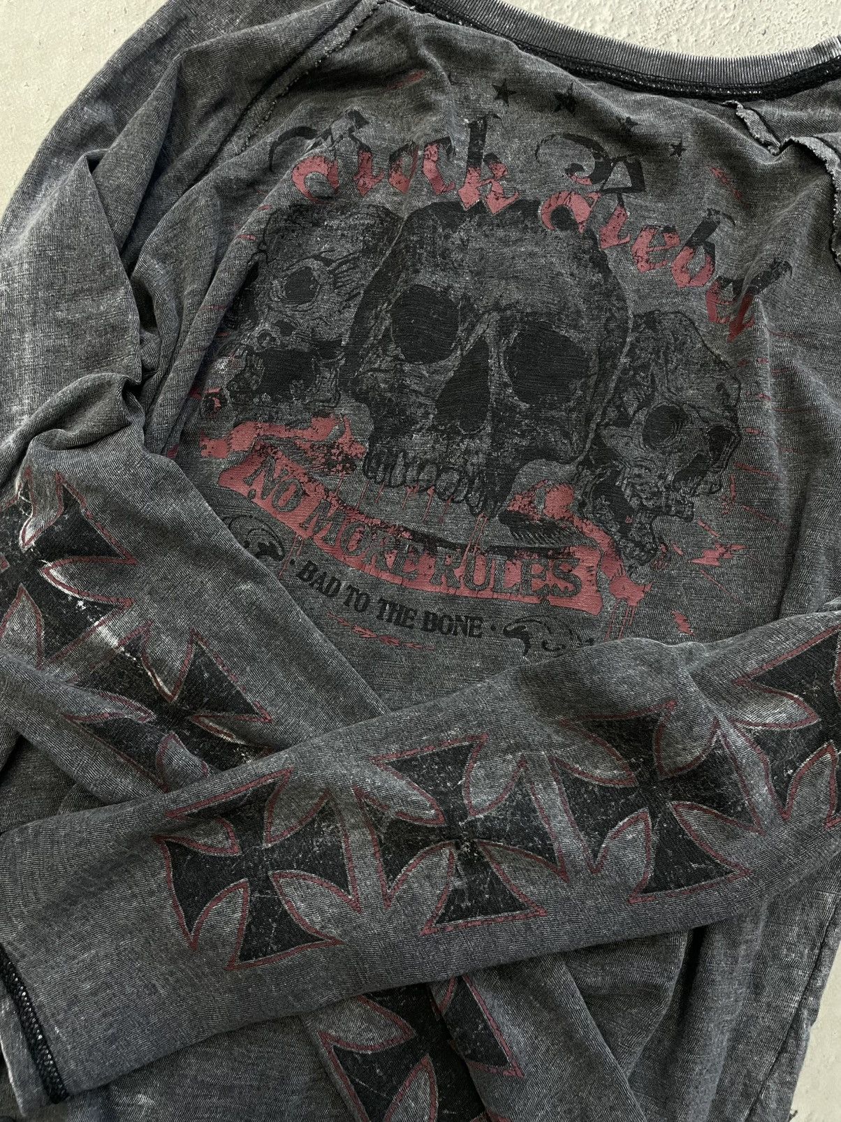 West Coast Choppers Rare washed crosses skulls long sleeve 90s hype y2k Size US M / EU 48-50 / 2 - 8 Thumbnail