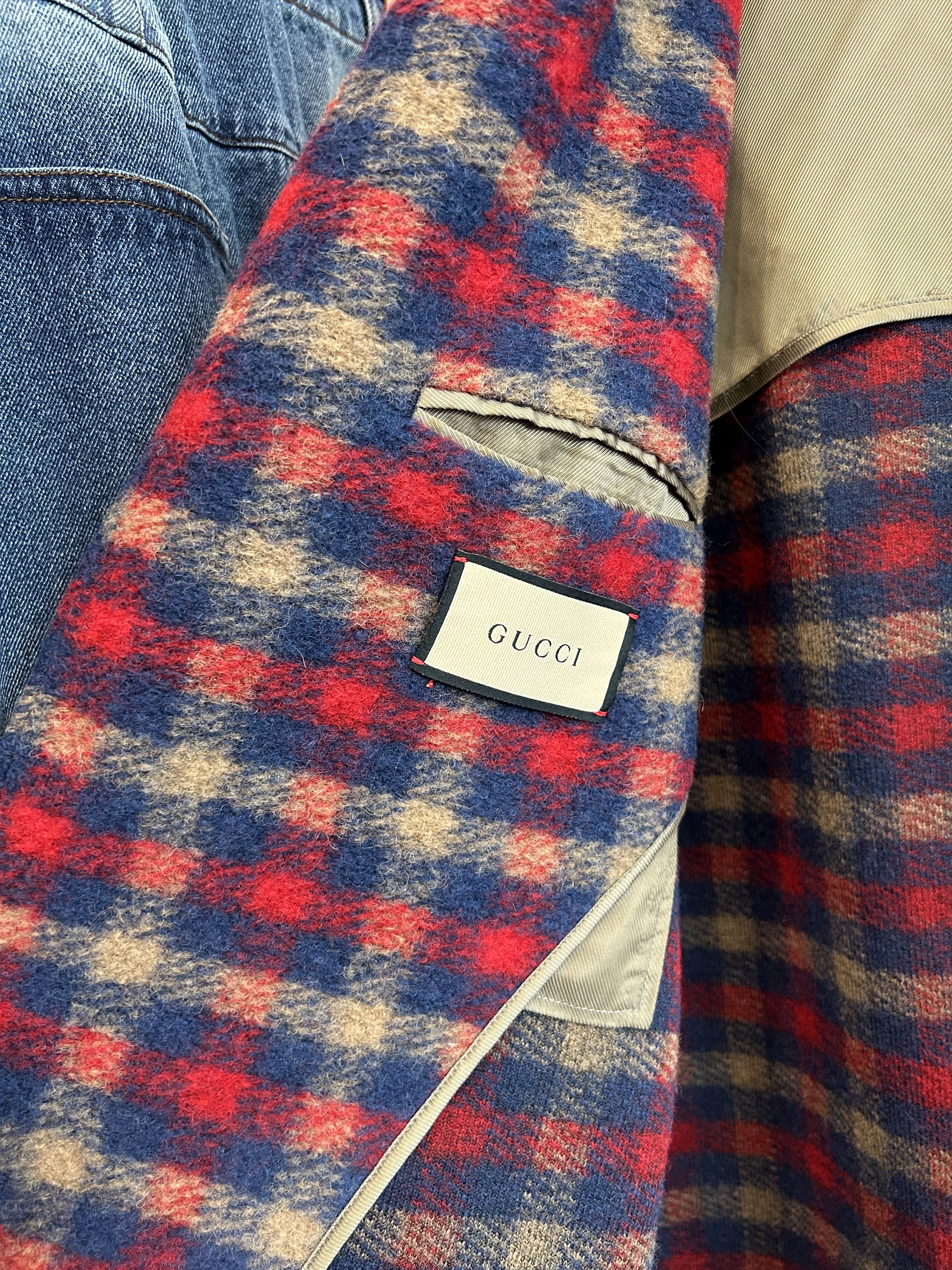 Gucci GUCCI Bycolor Wool Check Jacket Size 50L - 8 Thumbnail